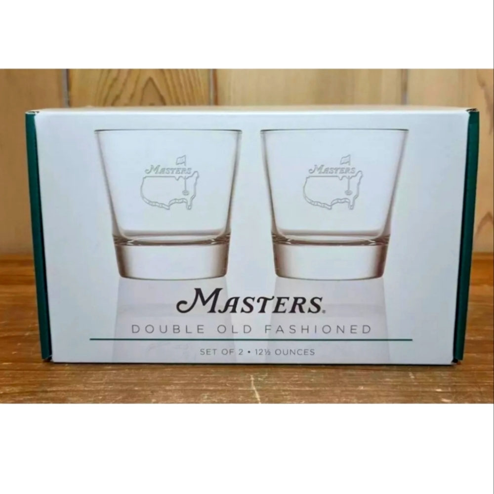Masters Golf Augusta National Double Old Fashioned Glasses New In Box ~ Set of 2
